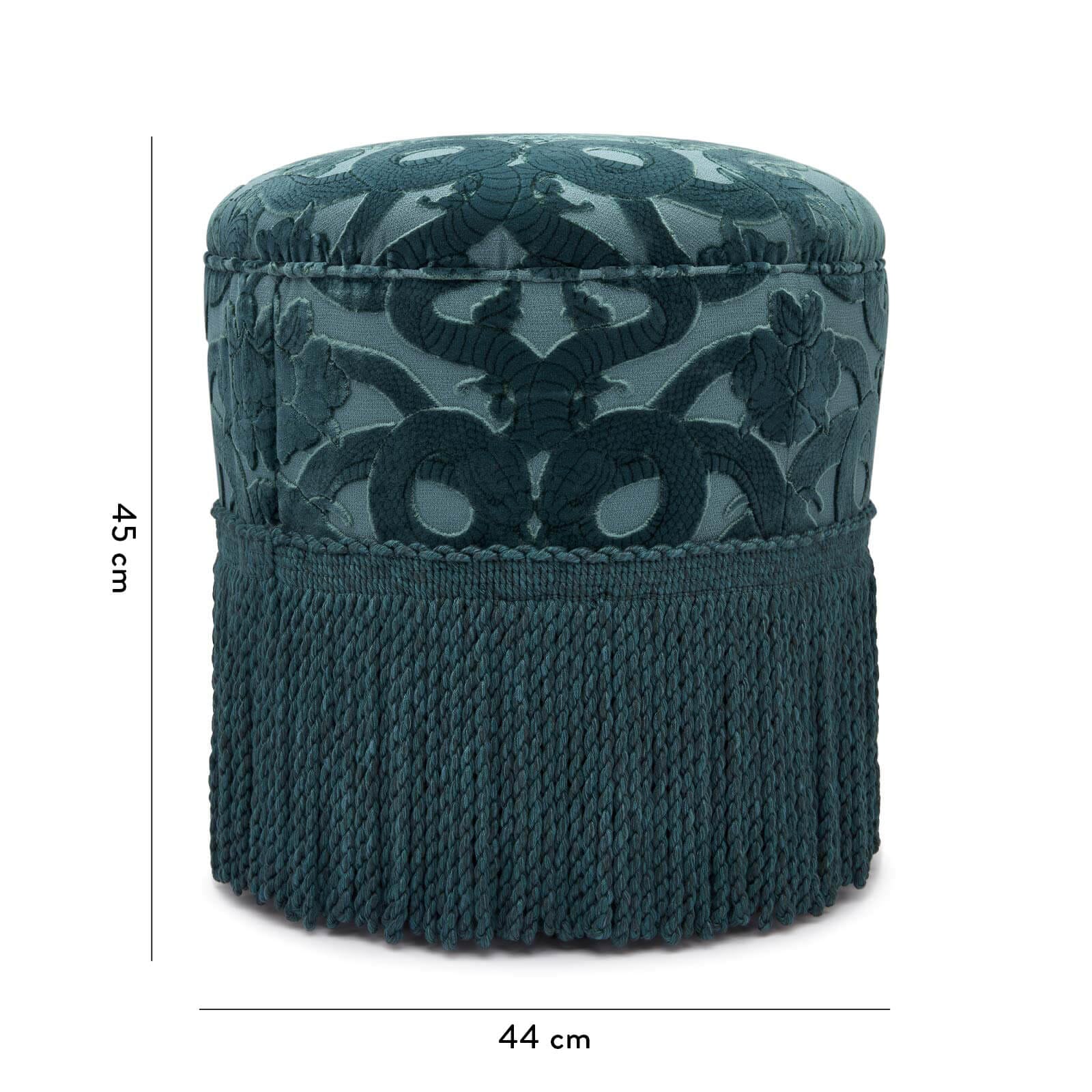 ANACONDA Cut-Velvet  Bottoman - Petrol - Image 3