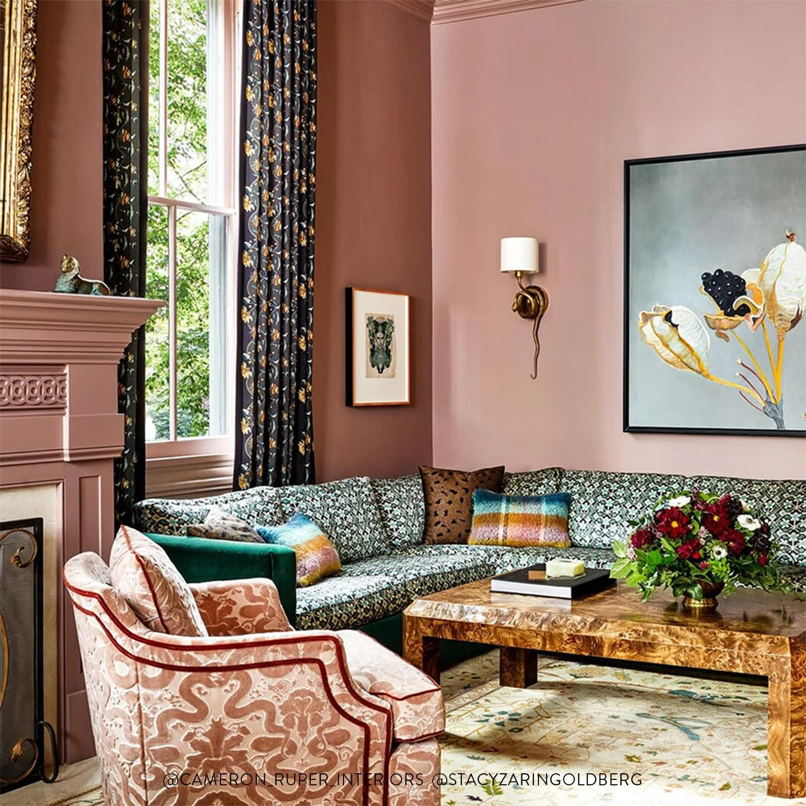 ANACONDA Cut-Velvet - Dusky Pink - Image 3