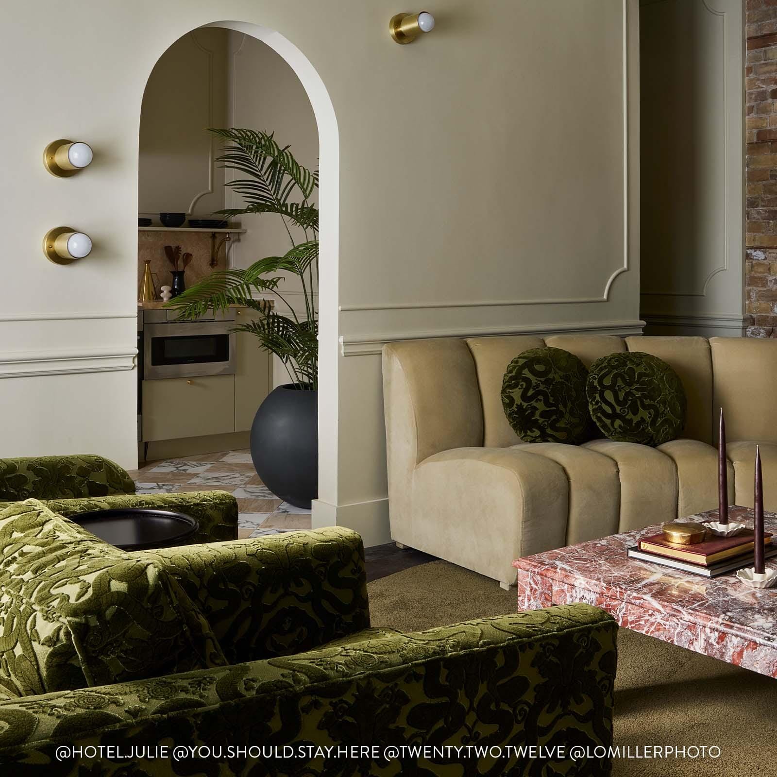 ANACONDA Cut-Velvet - Olive Green - Image 3