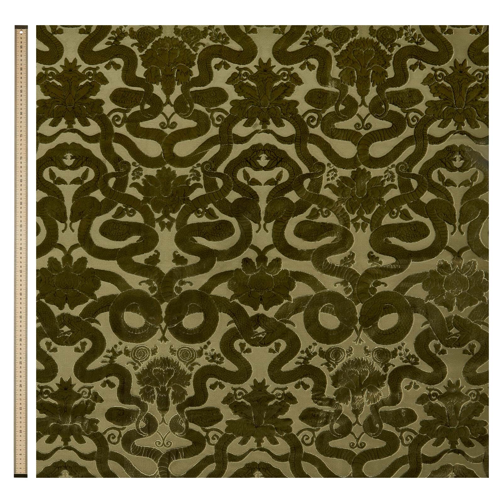 ANACONDA Cut-Velvet - Olive Green - Image 4