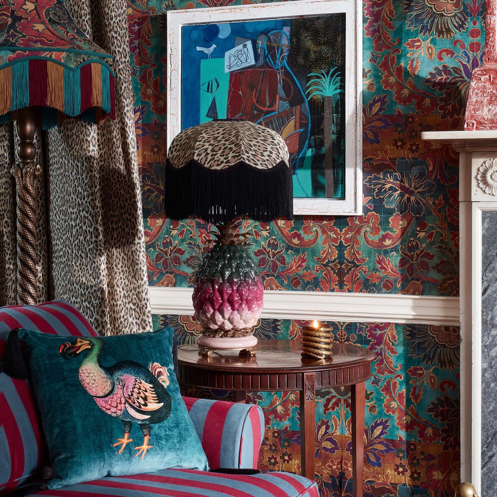 DODO Medium Tassel Velvet Cushion - Petrol - Image 3