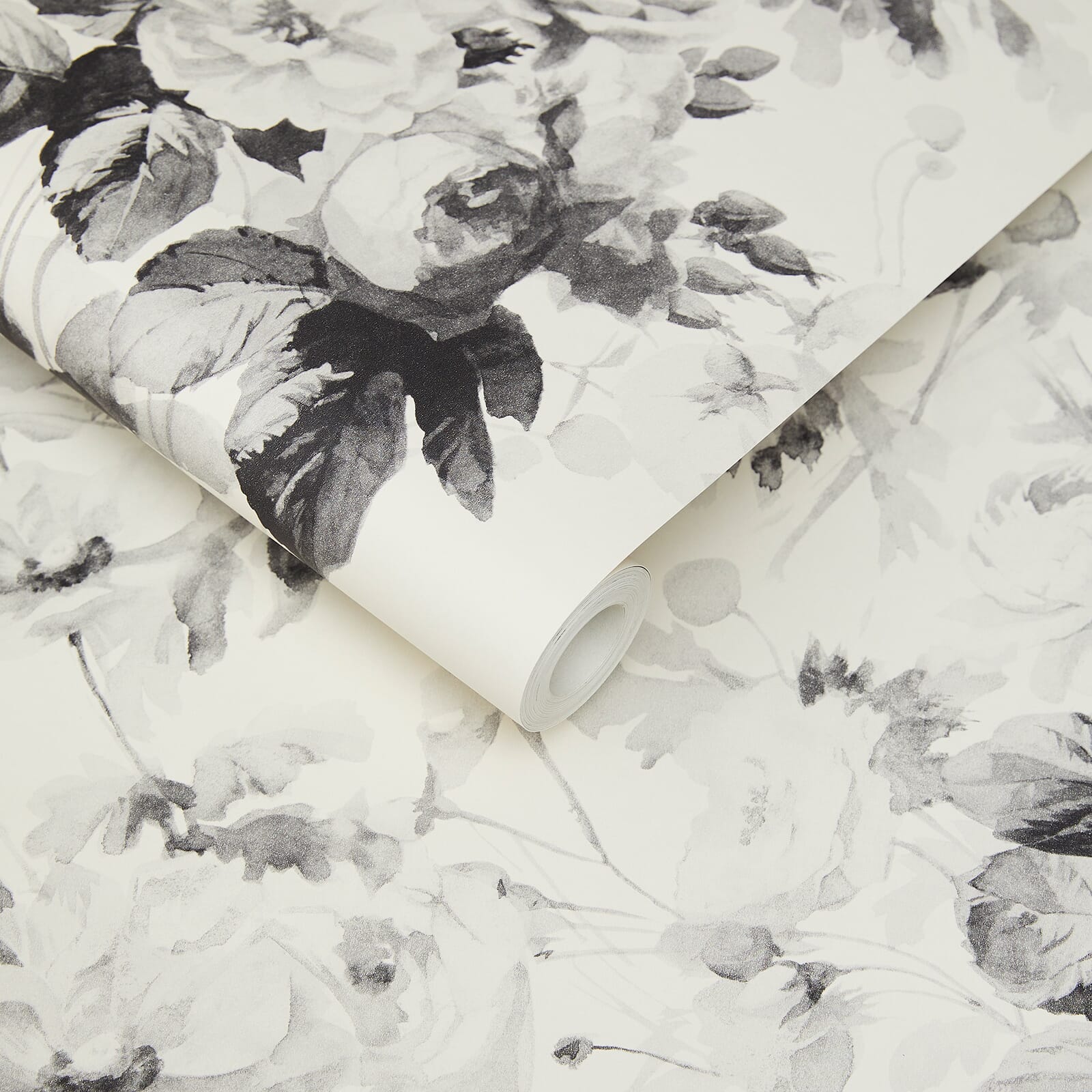 LONDON ROSE Traditional Wallpaper - Smoke Grey - Image 4